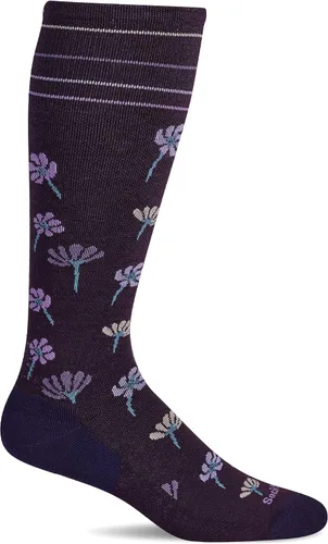 Vista 4 de Sockwell Calcetines de compresión graduados moderados para mujer Field Flower Negro