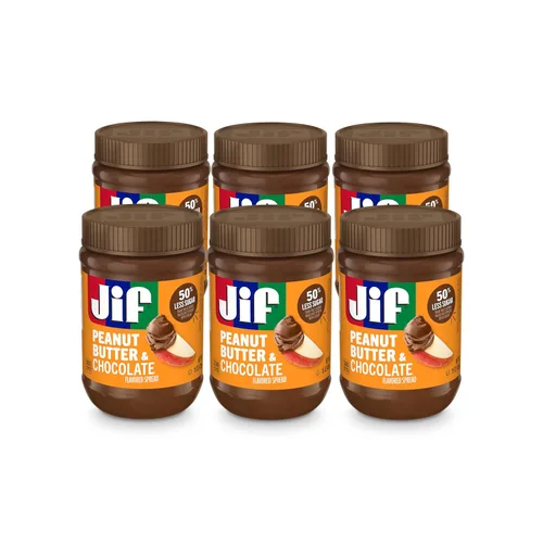 Vista 13 de Jif Mantequilla de maní cremosa reducida en grasa, 12 frascos (16 onzas)