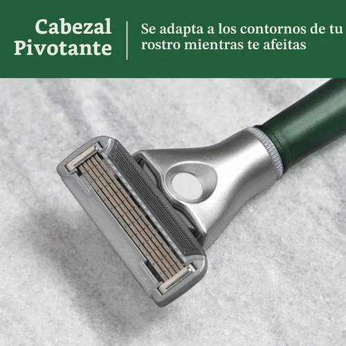 Vista 6 de Bulldog Maquinilla de afeitar original con mango de vidrio reciclado para hombre con soporte de maquinilla de afeitar