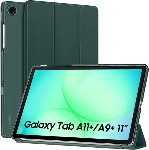 Vista 21 de MoKo Funda para Galaxy Tab A9+/A9 Plus de 11 pulgadas 2023, Funda Protectora Inteligente Delgada con Soporte y Carcasa Trasera Translúcida de PC