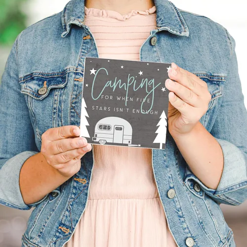 Vista 3 de Simply Said, INC Cuadrados de conversación pequeños - Camping: For When 5 Stars is Not Enough - 5.25 x 5.25 in Distressed Rustic Sign STS1622