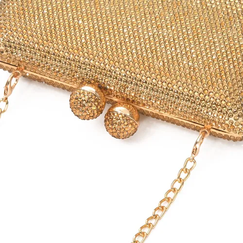 Vista 5 de Bolso de noche con diamantes de imitación completos para mujer, dije de cumpleaños, compromiso, boda, fiesta