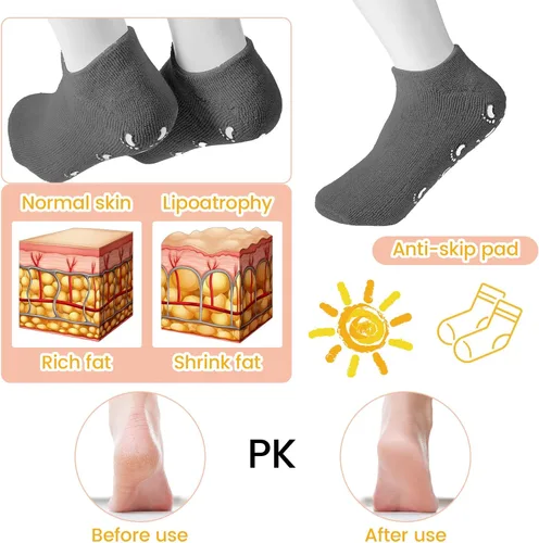 Vista 4 de JaGely 6 pares de calcetines hidratantes, calcetines de gel suave para pies secos y agrietados, pieles forradas de gel para el cuidado de los pies