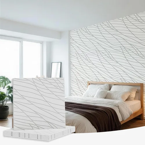 Vista 21 de 6 piezas de paneles acústicos, paneles absorbentes de sonido de 23.6x23.6 pulgadas, paneles de pared acústicos decorativos para grabación y estudio