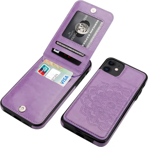 Vista 16 de Vaburs Funda compatible con iPhone 11 con tarjetero de crédito, diseño de guepardo de leopardo negro, cierre magnético de piel sintética de primera