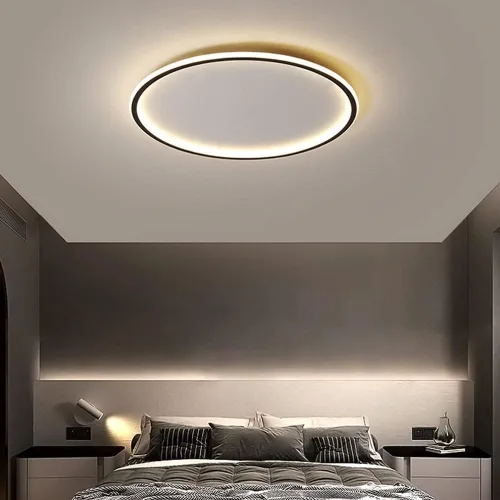 Vista 14 de Lámpara de techo LED regulable de montaje empotrado, lámpara de techo empotrada redonda moderna de 12 pulgadas con ajuste de aplicación, lámpara
