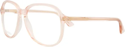 Vista 2 de Gucci Marcos ópticos transparentes redondos naranja para mujer GG0259O-30002351-005
