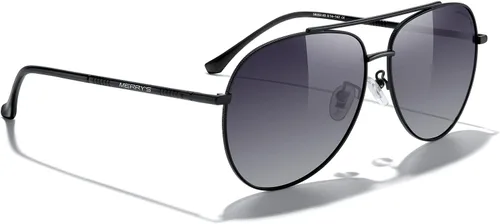 Vista 5 de MERRY'S Lentes de sol de aviador para mujeres y hombres, lentes de espejo polarizadas con funda, lentes de sol polarizadas para conducción, 2.362 in