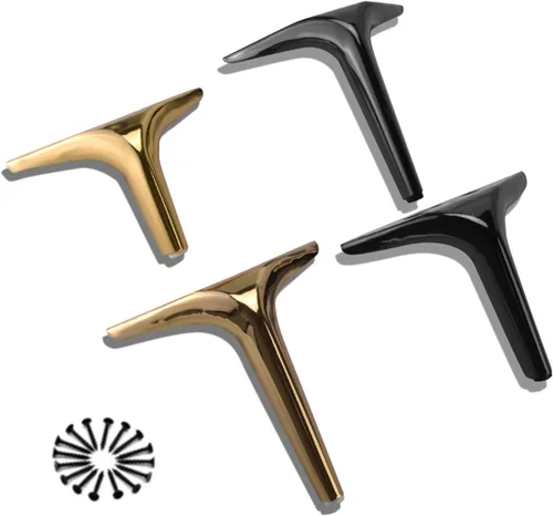 Vista 6 de Patas triangulares de metal modernas y minimalistas para muebles, patas de soporte para sofá, patas de gabinete de TV, patas de mesita de noche, Oro