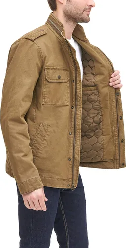 Vista 9 de Levis Chaqueta militar de algodón lavado grande y alto para hombre