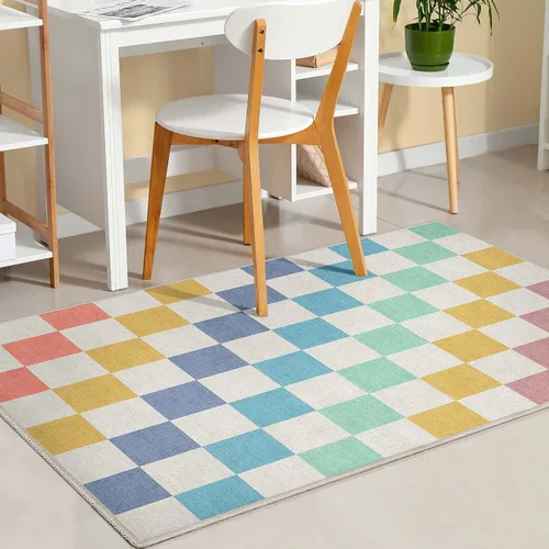 Vista 24 de Well Woven Apollo Flatwoven Modern Squares Alfombra multicolor de 3 pies 3 pulgadas x 5 pies para niños
