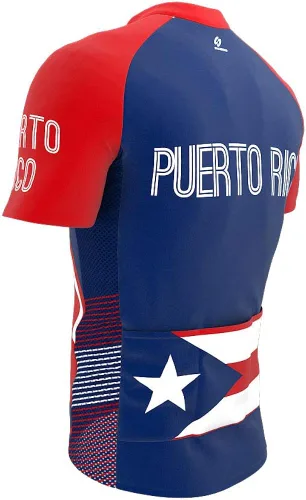 Vista 4 de Jersey de ciclismo de manga corta para hombre de Puerto Rico