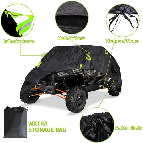 Vista 2 de UTV Cover for CFMoto UForce LTD 2011-2018, Side By Side UTV Cover All Weather Outdoor Storage Watertight with Reflective Strips Heavy Duty SXS