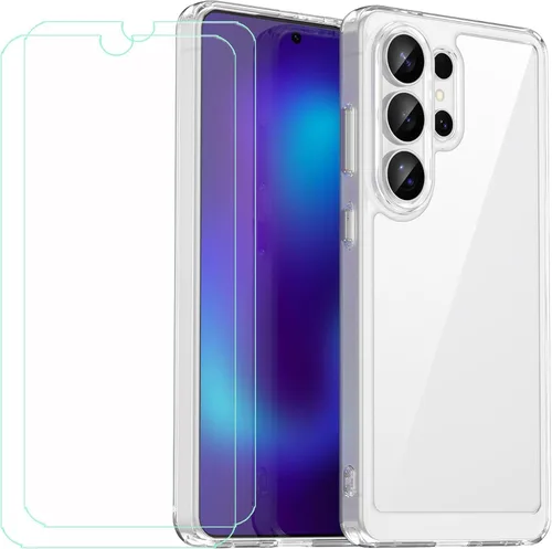 Vista 11 de TPU Cover for Yoresaw I26 Ultra + 2 HD Tempered Glass, Shell Protective Back Case - 9 Hardness Anti-Scratch Screen Protector (6,99")-MFXC - Black