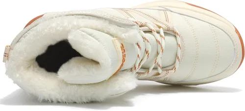 Vista 3 de TSIODFO Botas de moda para mujer, de invierno, impermeables, para exteriores, de cuero, color rosa dulce