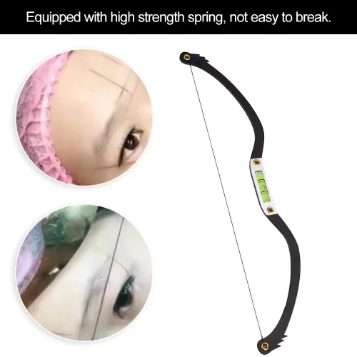 Vista 3 de Regla de marcador de línea, línea de cejas Kit de maquillaje de cejas Maquillaje de cejas Hilo de ojos Lechón de esponja [Negro]