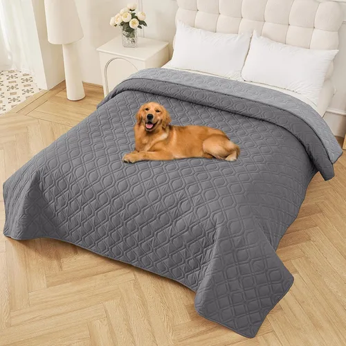 Vista 133 de Smiry Funda Impermeable para Cama de Perro Manta para Mascotas, Manta Suave y Lavable para Perros para Muebles Cama Sofá Sofá Reversible, a Cuadros