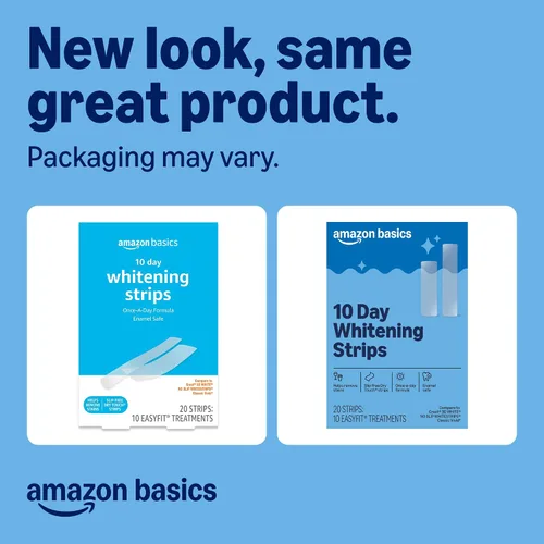 Vista 2 de Amazon Basics Kit de tiras blanqueadoras de dientes de 10 días, 10 tratamientos, 1 paquete (anteriormente Solimo)