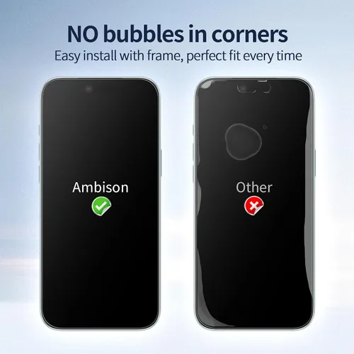 Vista 3 de Ambison Paquete de 1 protector de pantalla mate para iPhone 17 Air de 6.5 pulgadas 2025, antirreflejos y antihuellas dactilares, grado militar