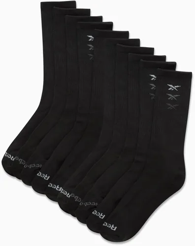 Vista 2 de Reebok Calcetines deportivos para hombre, paquete de 10 calcetines deportivos acolchados que absorben la humedad, cómodos y elásticos (tallas 6-12.5)