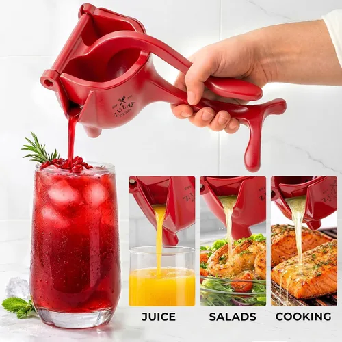 Vista 5 de Zulay - Exprimidor manual de frutas, exprimidor de jugos resistente con palanca desmontable y colador extraíble, prensa de frutas y exprimidor