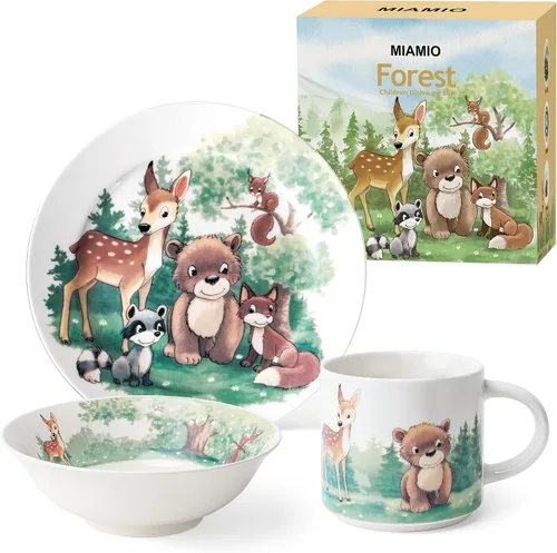 Vista 9 de MIAMIO – Juego de 3 vajilla para niños/Platos de porcelana para niños, juego de platos para niños, juego de vajilla para niños – Incluye plato