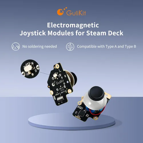 Vista 2 de GuliKit Hall Effect Sensor Joystick for Steam Deck(Type A and Type B), No Drifting, Electromagnetic Module LeftRight Thumbstick Replacement