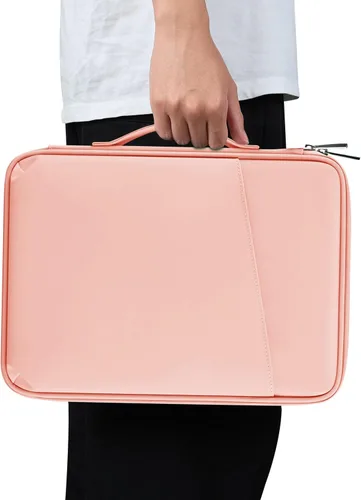 Vista 6 de Funda de transporte para tablet de 12.9 pulgadas, máxima protección para tu iPad Pro, Surface Pro, Galaxy Tab S8 Plus y más (PU-rosa, 12.9 pulgadas)