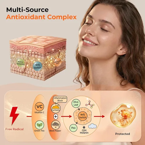 Vista 6 de BELLECARE Suplemento de cúrcuma de 780 mg con pimienta negra, vitamina C, té verde y péptidos de guisantes, apoyo antioxidante para la salud