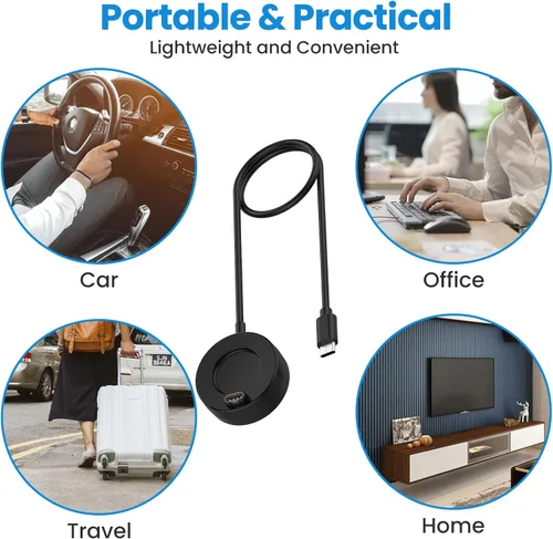 Vista 7 de Soporte de carga tipo C compatible con Garmin Vivoactive 5/6, Epix/Epix Pro/Epix Gen 2 Pro, Venu 4/3/3S, Forerunner 55/165/265/965, Fenix 8/7/6/E