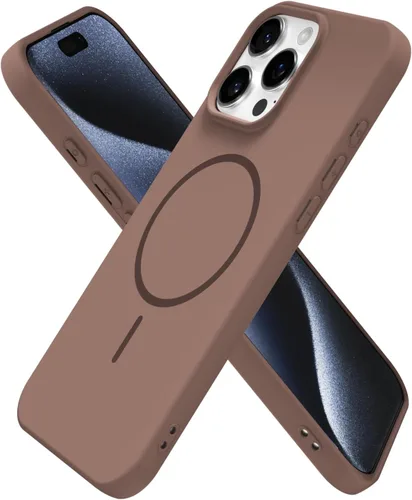 Vista 185 de Oakxco Funda de Silicona Mag Safe para iPhone 12 Pro Max, Funda Magnética Delgada y Fina Compatible con Carga Inalámbrica MagSafe, Bonita Funda
