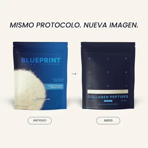 Vista 2 de Blueprint Bryan Johnson - Péptidos de colágeno hidrolizado en polvo – Tipo I, II y III de colágeno para mujeres y hombres – Suplemento de proteína