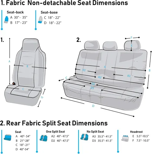 Vista 7 de FH Group Tres filas de 7 plazas, fundas de asiento modernistas de alta calidad, se adaptan a la mayoría de automóviles, camiones, SUV y camionetas