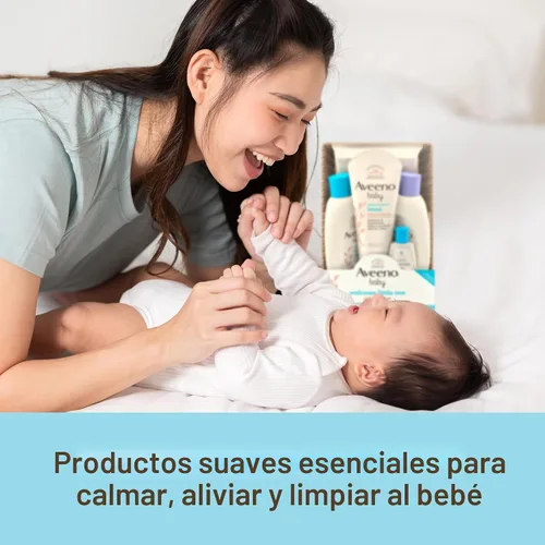 Vista 4 de Aveeno Baby Loción corporal hidratante diaria para pieles sensibles, loción hidratante hipoalergénica para bebés con avena nutritiva para hidratar