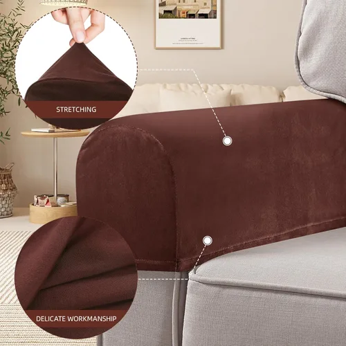 Vista 3 de BESPORTBLE Fundas para brazos de sofá: Fundas elásticas para reposabrazos para sillas, sofá, sillón para sofá reclinable con pasadores giratorios, 2