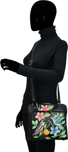 Vista 6 de Anna by Anuschka Women's Leather Handpainted Crossbody