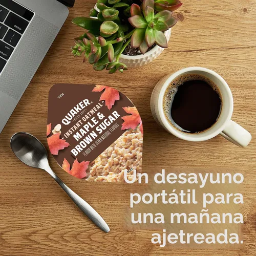 Vista 5 de Quaker Tazas de Avena Instantánea Express, 10g de Proteína, Paquete Variado de 2 Sabores, (Paquete de 12)