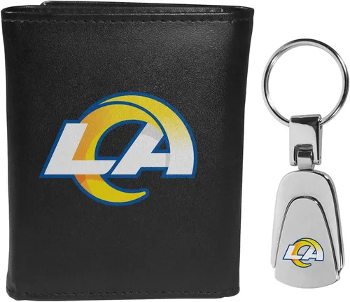 Vista 19 de Siskiyou Sports NFL unisex Tri-fold Wallet & Steel Key Chain