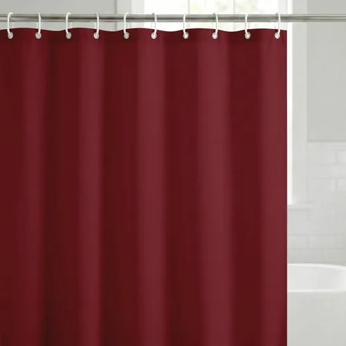 Vista 19 de Americanflat 71x74 Cortina de Ducha Sólida Negra - Cortina de Ducha Larga Resistente al Agua con Ojales de Metal Duraderos y 12 Ganchos - 100%