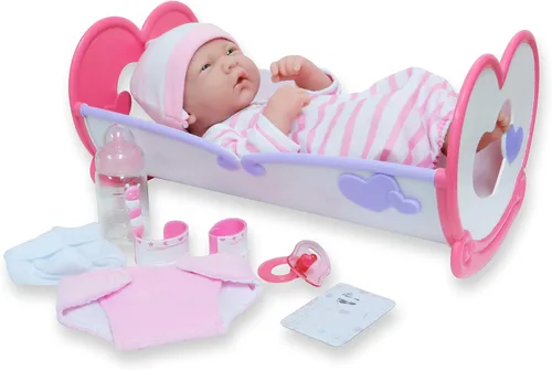 Vista 10 de JC Toys - Juego de regalo de 8 piezas de muñeca bebé Layette La Newborn Nursery Muñeca recién nacida afroamericana realista de 14 pulgadas