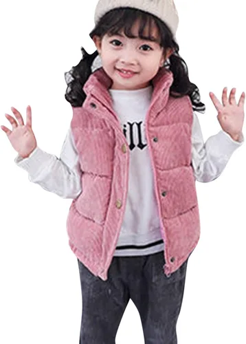 Vista 5 de Chaleco de Navidad para niñas pequeñas, chaleco de forro polar mullido sin mangas, con bolsillos, ropa exterior