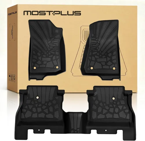 Vista 22 de MOSTPLUS Alfombrillas para Tesla Modelo Y Juniper 2025 2026 para todo tipo de clima, TPE con alfombrilla de carga trasera y alfombrilla de respaldo