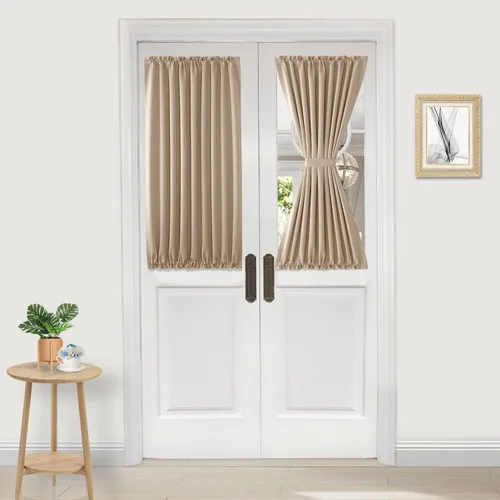 Vista 48 de DWCN Cortinas para Puertas Francesas – Cortinas opacas térmicas con bolsillo para barra para puertas con ventana de cristal, puertas de cocina