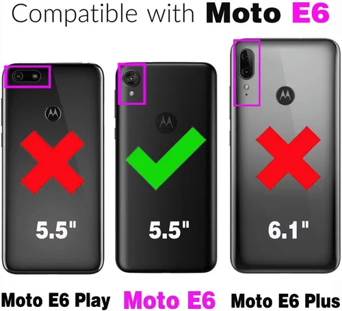 Vista 2 de Asuwish Funda compatible con Moto E6 y protector de pantalla de vidrio templado, accesorios de celda de película, cubiertas delgadas de silicona