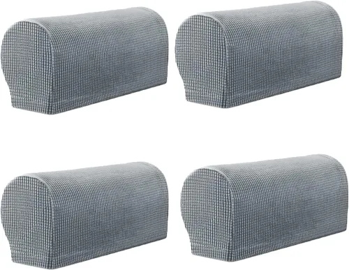 Vista 17 de vctops 4 fundas elásticas para reposabrazos de color sólido, antideslizantes, para sillas, sofá, sillón, fundas para sofá reclinable con pasadores