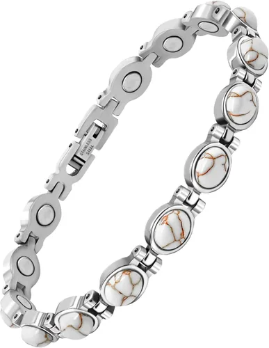 Vista 15 de JEROOT Pulseras magnéticas de ultra resistencia, pulsera para mujeres y hombres, imanes de neodimio de 3500-6000 Gauss, joyería de regalo de terapia