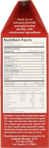 Vista 6 de Andean Dream, Galletas de quinua con chispas de chocolate sin gluten, veganas, 7 onzas