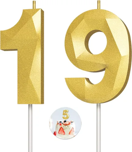 Vista 110 de Velas de cumpleaños con números (0 velas negras), forma de diamante 3D, decoración de pastel de feliz cumpleaños para niños y hombres, cumpleaños