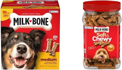 Vista 12 de Milk-Bone Original Dog Treats Galletas para perros grandes, 24 libras (paquete de12) 24 onzas. cajas, sabor carnoso que menea la cola, 15%