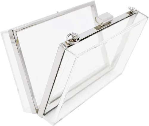 Vista 3 de Bolsa de mano de acrílico transparente de alta calidad, bolsa de mano de noche